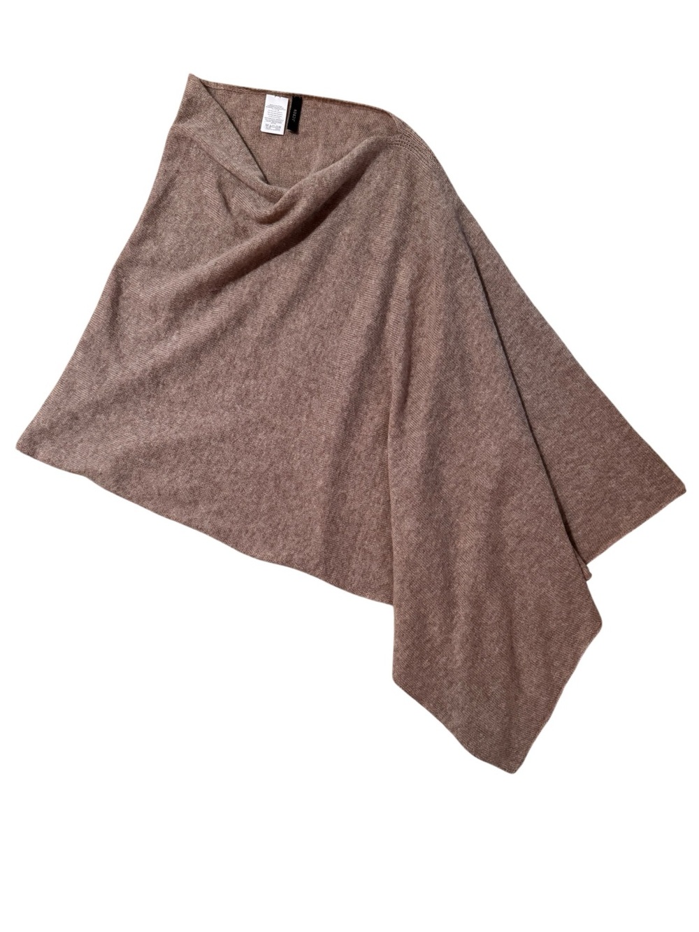 J Crew Wool Cashmere Poncho Asymmetric Wrap Heather Mocha Taupe OS Sweater AO503